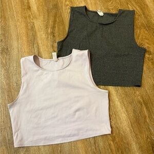 Yogalicious Charcoal and Light Purple Tank Tops